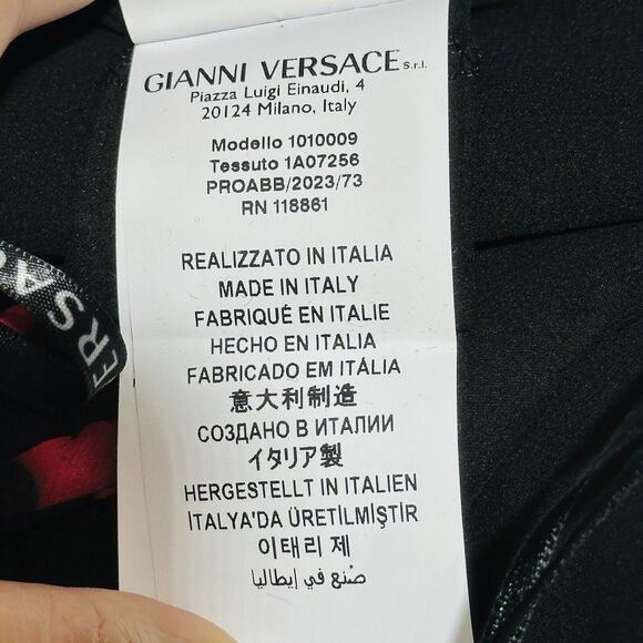 NWT$5,425 Versace Runway SS23 Plisse Dress All Over Logo Red Black IT 38/US 2 - Picture 15 of 16